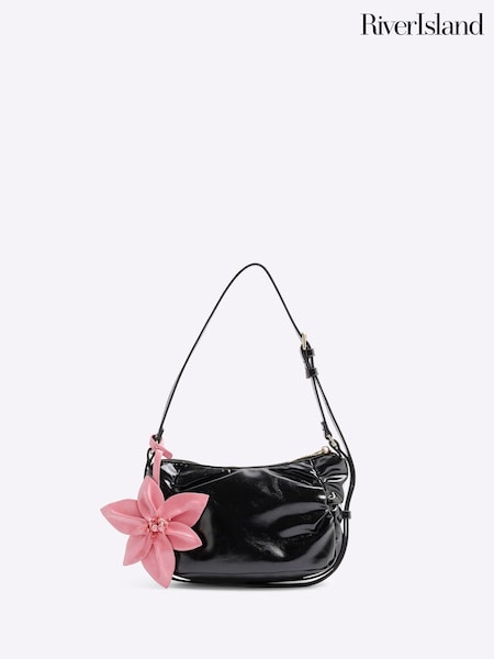 River Island Faux Leather Ruched Shoulder Bag (F66275) | €37