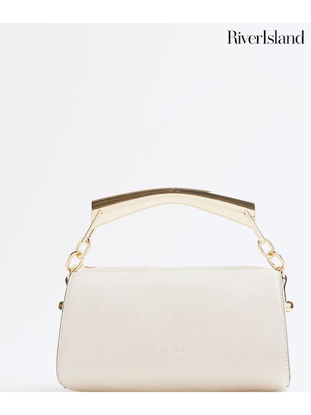 River Island Cream Metal Handle Cylinder Bag (F66312) | 158 QAR