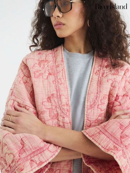 River Island Oversized Quilted 100% Cotton Housecoat (F66324) | €107