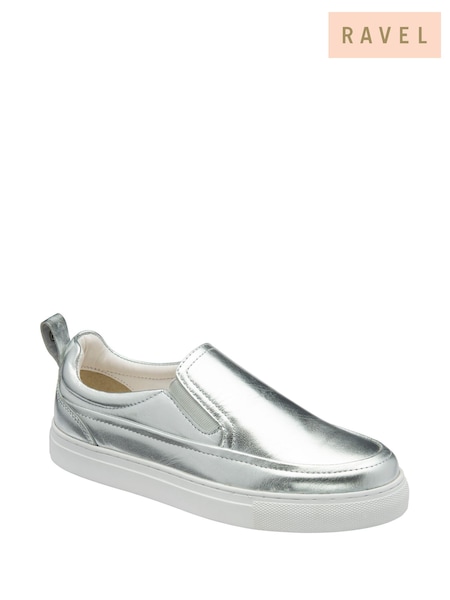 Серебряный - Ravel Leather Slip-On Trainers (F66334) | €86