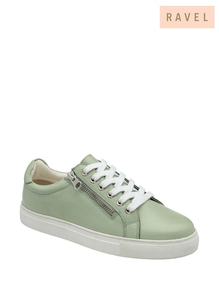 Ravel Green Leather Lace-Up Trainers (F66335) | €93
