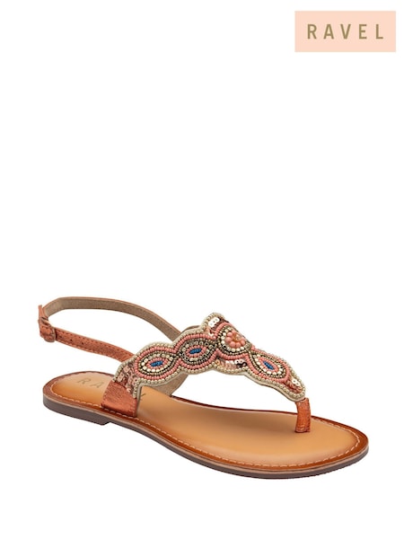 Ravel Metallic Leather Toe Post Sandals (F66343) | €58