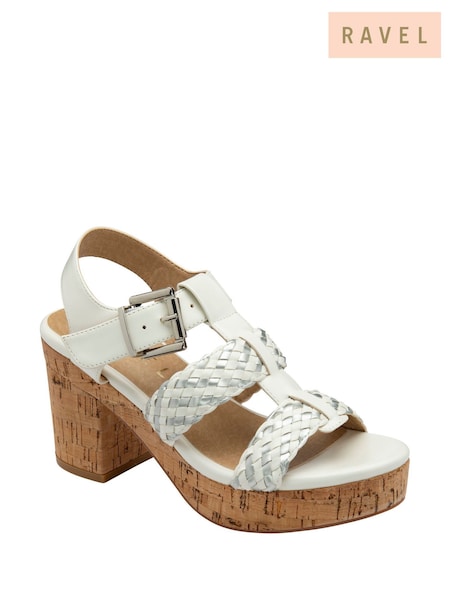 Ravel Silver Block-Heel Peep-Toe Sandals (F66350) | AED349