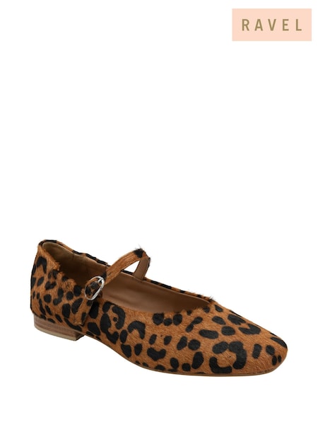 Ravel Animal Print Leather Mule Shoes (F66361) | ₪377