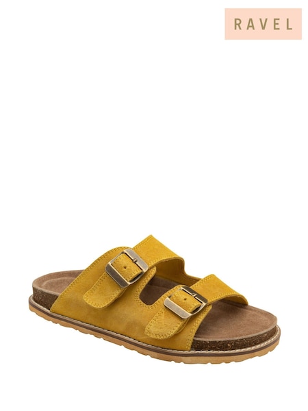 Ravel Yellow Suede Open-Toe Sandals (F66366) | €63