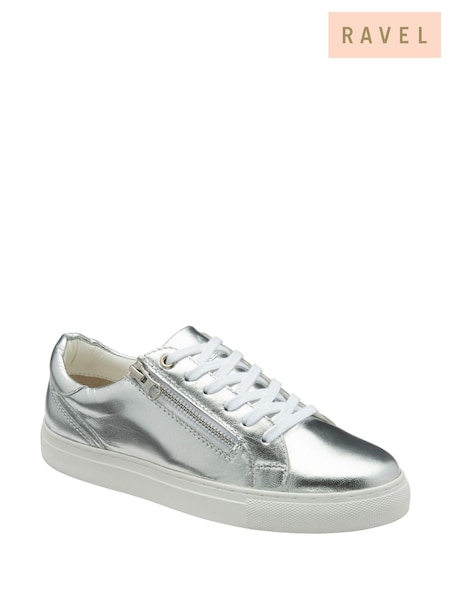 Ravel Silver Leather Zip-Up Trainers (F66385) | €93