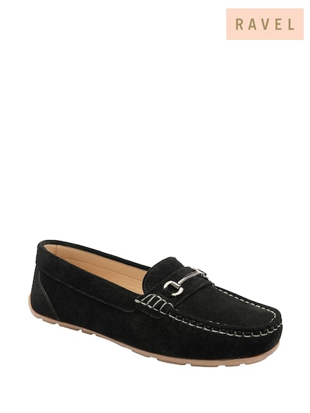 črna - Ravel Suede Flat Loafers (F66393) | € 79
