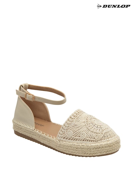 Dunlop Cream Ankle Strap Flatform Shoes (F66420) | €42