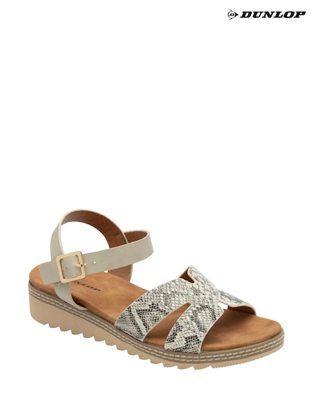 Alb - Dunlop Twin Strap Buckle Sandals (F66442) | 261 LEI