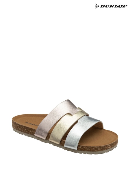 Dunlop Metallic Leather Multi-Strap Mules Sandals (F66444) | €54