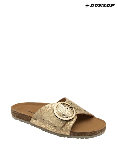 Dunlop Gold Leather Footbed Mules (F66455) | €46