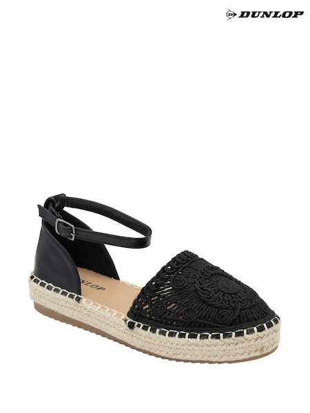 Dunlop Black Ankle Strap Flatform Shoes (F66461) | €42