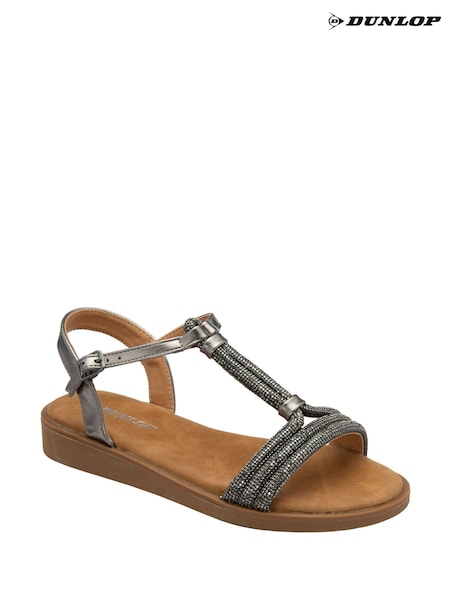 Dunlop Grey T-Bar Buckle Sandals (F66472) | €44