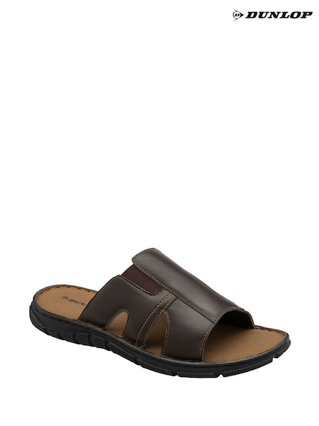 Dunlop Brown Mens Leather Mules (F66483) | R$ 345