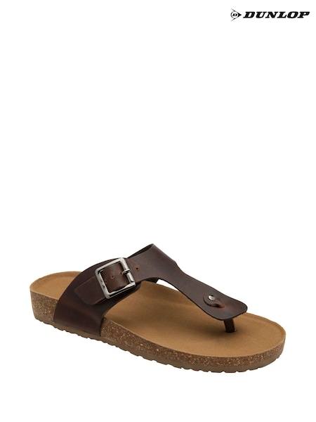 Maro - Dunlop Mens Toe-Post Leather Mules (F66484) | 298 LEI