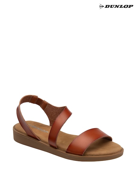 Dunlop Brown Twin Strap Buckle Sandals (F66488) | €54