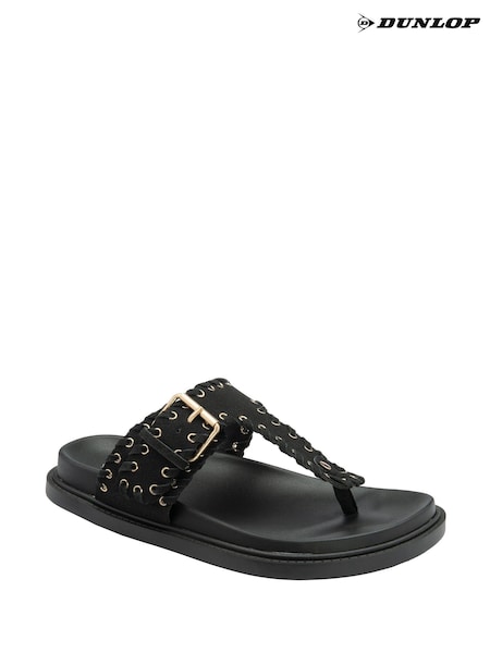 Dunlop Black Toe-Post Footbed Sandals (F66496) | R$ 295