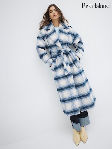 River Island Check Belted Coat (F66504) | 424 LEI