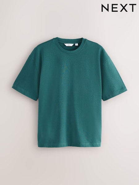 Teal Blue Relaxed Fit Heavyweight T-Shirt (F66537) | €21