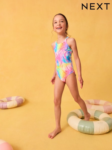 Rainbow Zebra Double Strap Swimsuit (3-16yrs) (F66540) | €14 - €20