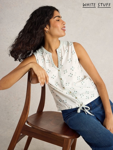 White Stuff Tulip Sleeveless 100% Organic Cotton Shirt (F66657) | €55