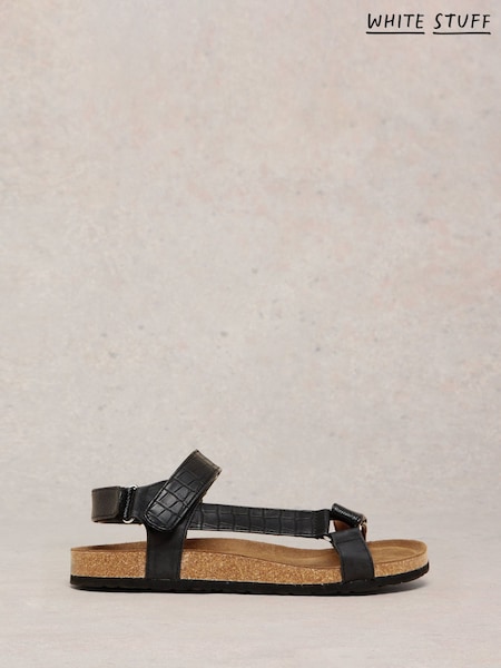 White Stuff Black Trek Footbed Sandals (F66659) | R$ 385
