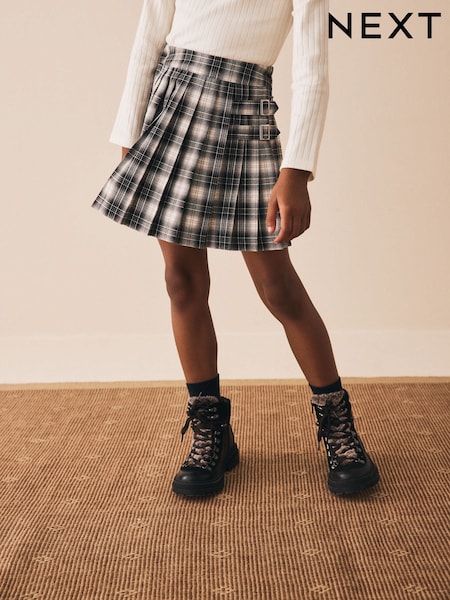 Black/White Check Pleated Skirt (3-16yrs) (F66891) | AED91 - AED117