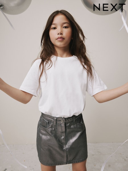 Charcoal Grey Foil Printed Mini Skirt (3-16yrs) (F66898) | 94 QAR - 119 QAR
