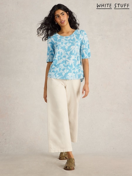 White Stuff Blue Cotton Weaver Jersey T-Shirt (F66940) | R$ 445