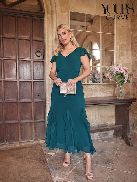 Yours Curve London Ruffle Godet Hem Dress (F66979) | €99