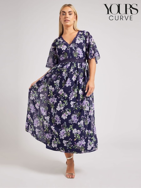 Yours Curve London V-Neck Crochet Detail Dress (F66995) | €83