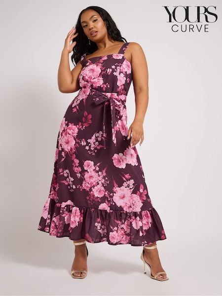 Yours Curve Purple London Flower Look Dress (F67002) | €90