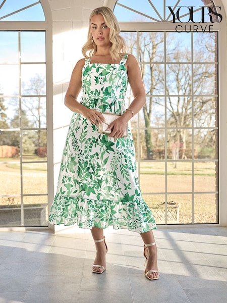 Yours Curve Green London Look Dress (F67020) | ₪317