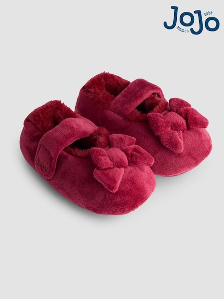 JoJo Maman Bébé Red Borg Ballet Pump Slippers (F67063) | AED102