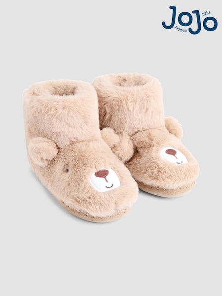 JoJo Maman Bébé Brown Bear Plush Slipper Boots (F67065) | €33