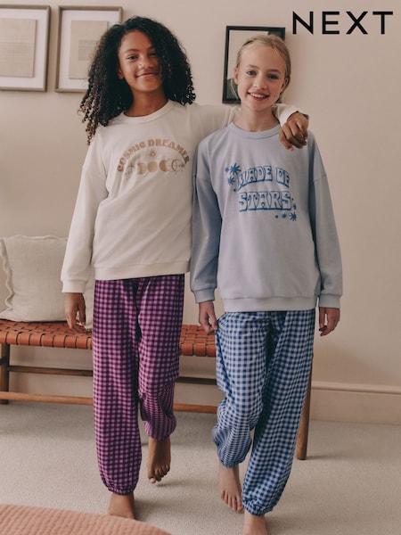 Blue/Ecru Cosmic - Jogger Pyjamas 2 Pack (3-16yrs) (F67183) | 31 € - 41 €