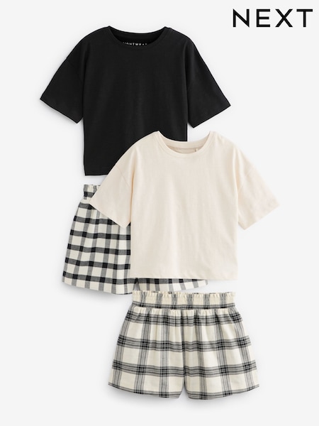 Black/White Woven Check Pyjamas 2 Pack (3-16yrs) (F67184) | AED132 - AED178