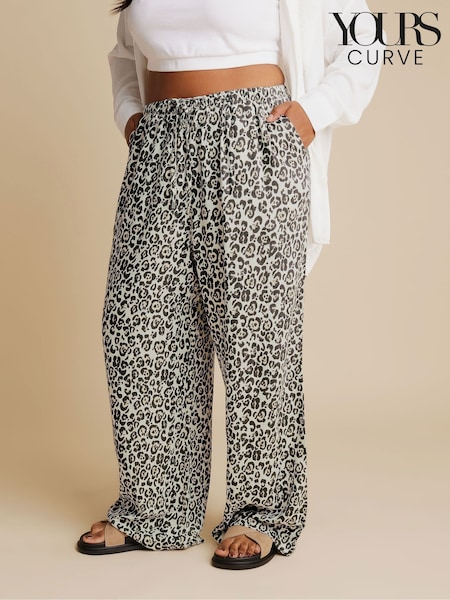Yours Curve Skinny Waistband Linen Trousers (F67228) | ‏171‏₪
