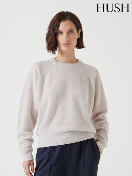 Hush Cream Jasmine Cashmere Rib Detail Jumper (F67332) | €230