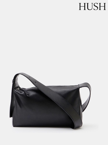Hush Black 100% Cotton Cleo Minimal Leather Cross-Body Bag (F67337) | $245