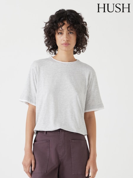 Harmaa - Hush Contrast Layer T-paita (F67347) | €55