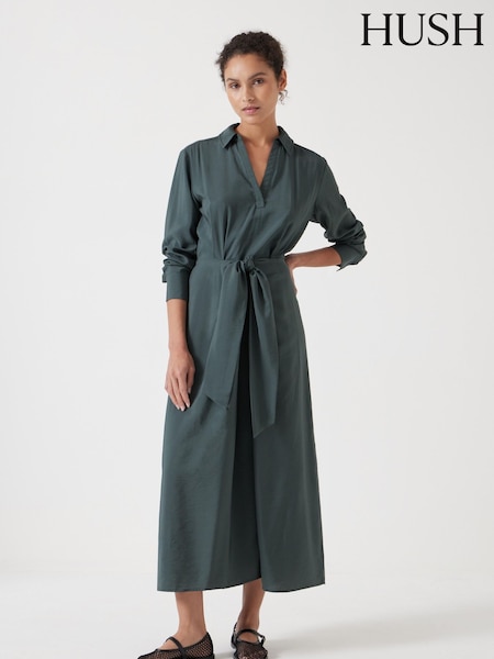 Hush Green Maya Front Tie Maxi Dress (F67374) | €154