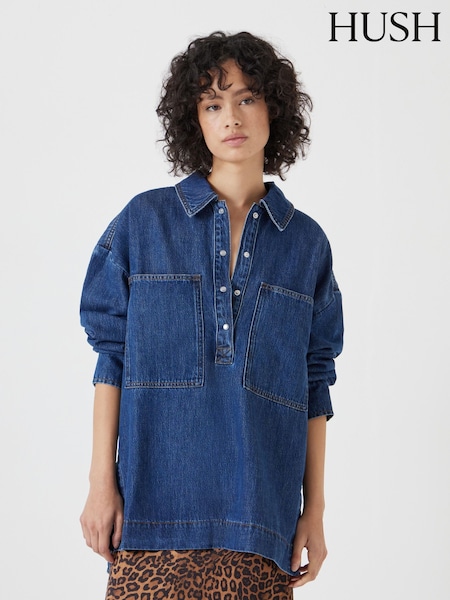 Hush Denim Pullover Shirt (F67379) | 596 LEI