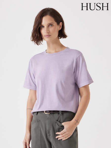 Violet - Tricou Hush 100% bumbac Rosie cu croială clasică (F67385) | 238 LEI