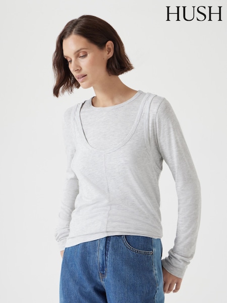 Hush Grey Double Layer Long Sleeve Top (F67388) | €72