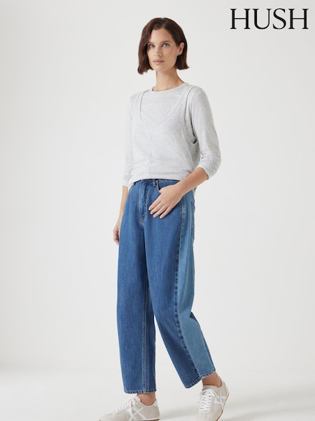 Hush Blue Two Tone Barrel Jeans (F67393) | €140