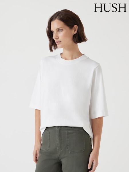 Valkoinen - Hush Romina Heavyweight 100% puuvillaa T-paita (F67394) | €55