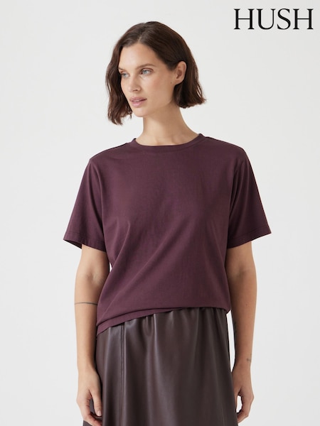 חום - Hush 100% Cotton Rosie Regular Fit T-Shirt (F67405) | ‏161‏₪