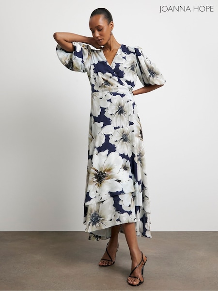 Joanna Hope Blue Wrap Puff Sleeve Dress (F67447) | €126