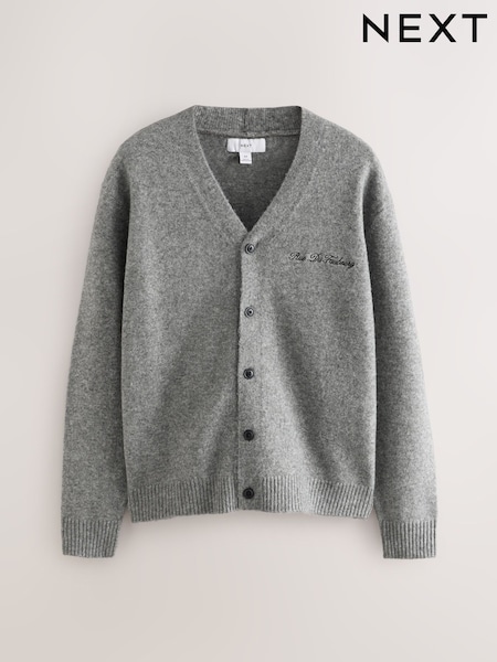 Grey Relaxed Fit Cosy Cardigan with Wool (F67455) | €42